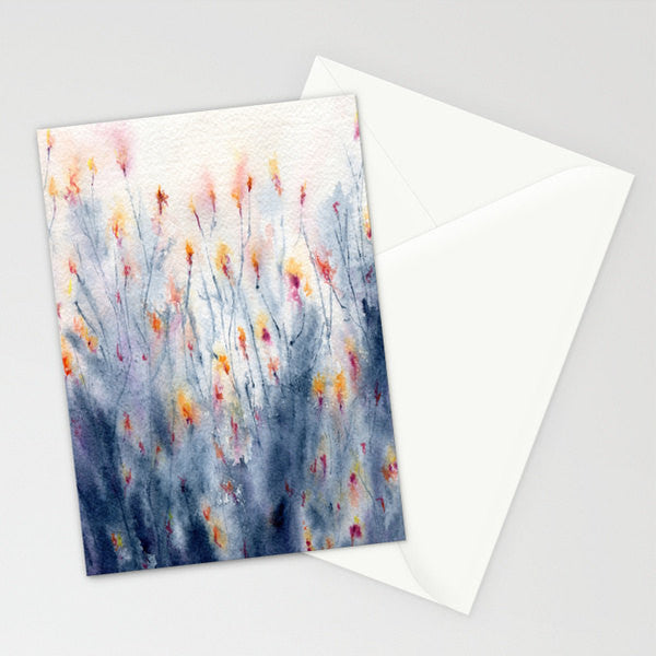 Wildflowers Watercolour Art Card Brazen Design Studio Slate Gray