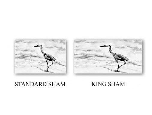 Crane Ink Wildlife Bird Painting  - Modern Bedding - Duvet or Comforter Brazen Design Studio Gray