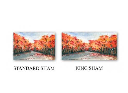 Autumn Journey Watercolor Painting - Modern Bedding - Duvet or Comforter Brazen Design Studio Salmon