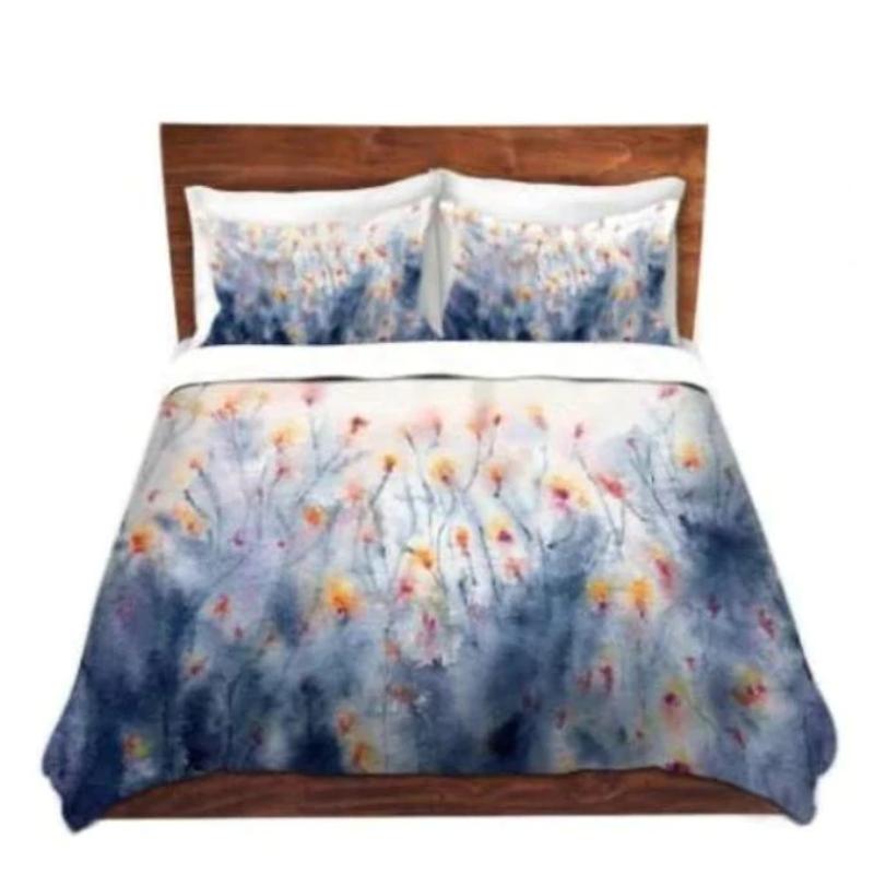 Wildflowers Painting Artistic - Modern Bedding - Duvet or Comforter Brazen Design Studio Gray