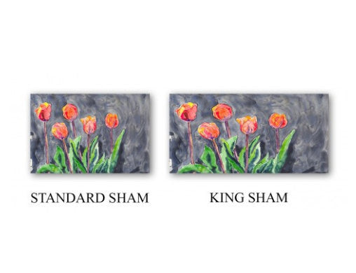 Tulips Watercolor Painting - Modern Bedding - Duvet or Comforter Brazen Design Studio Slate Gray