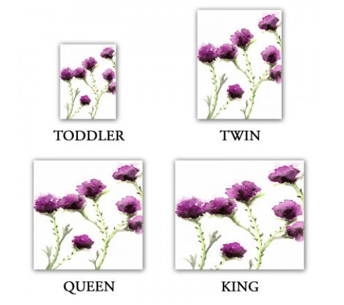 Milk Thistle Watercolor Painting - Modern Bedding - Duvet or Comforter Brazen Design Studio White Smoke