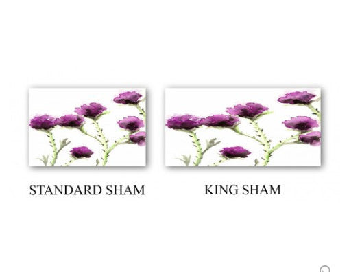 Milk Thistle Watercolor Painting - Modern Bedding - Duvet or Comforter Brazen Design Studio White Smoke