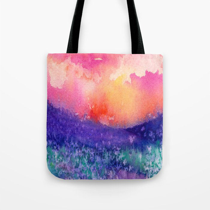 Lupin Valley Art Tote Bag - Watercolor Painting - Shopping Bag Brazen Design Studio Dark Slate Blue