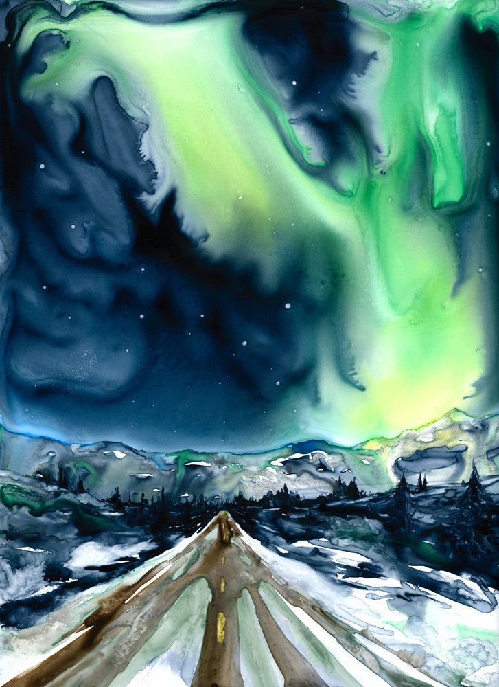 Aurora Borealis Brazen Design Studio Midnight Blue