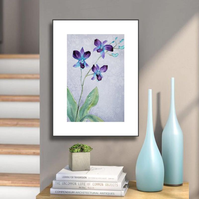 Elegance - Orchid Watercolor Painting Brazen Edwards White Smoke