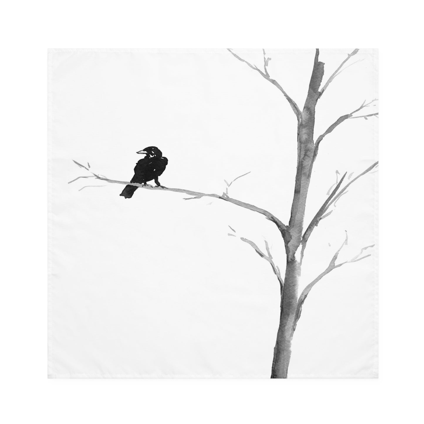Stoffservietten mit Rabenmotiv im Baum