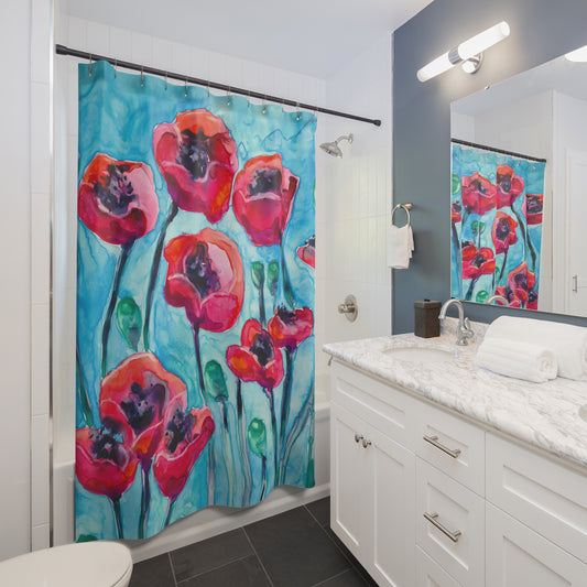 Poppy Sky Shower Curtain