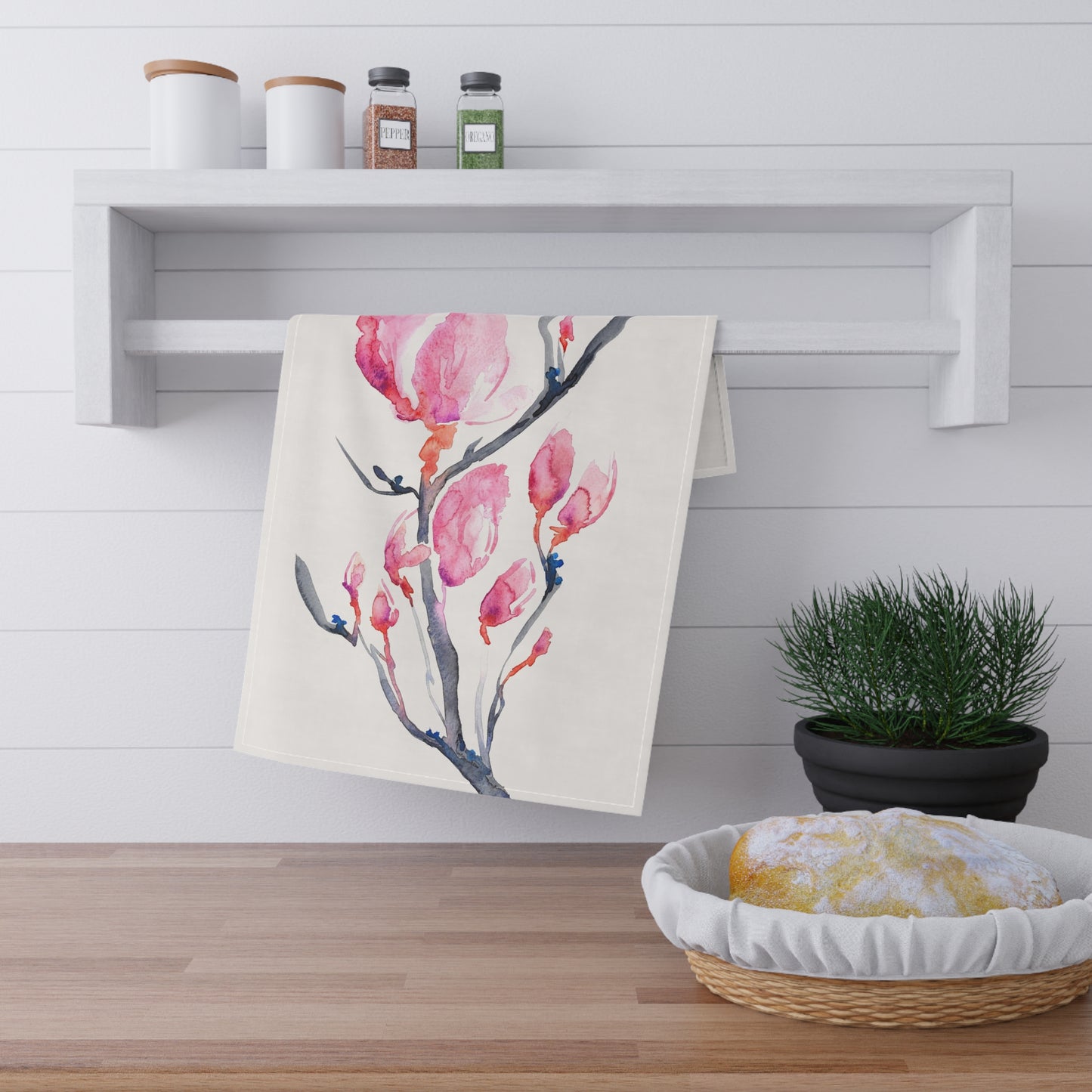 Japanese Magnolia Cotton Tea Towels