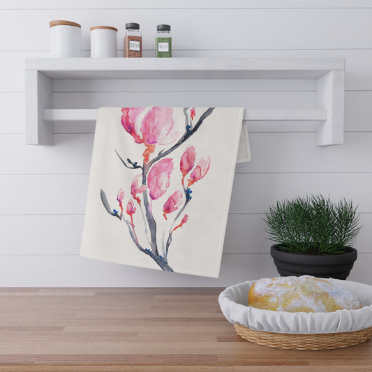 Japanische Magnolien-Geschirrtücher aus Baumwolle