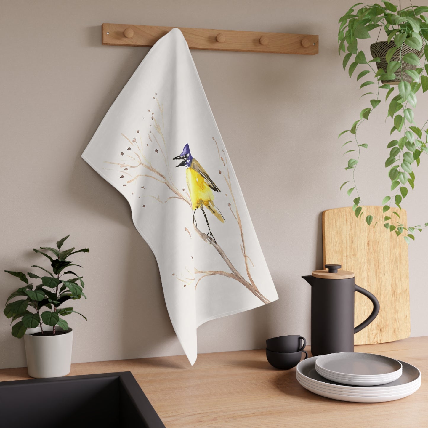 Yellow Wagtail Cotton Tea Towels