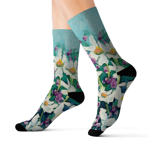 Dancing Daisies Designer Socks