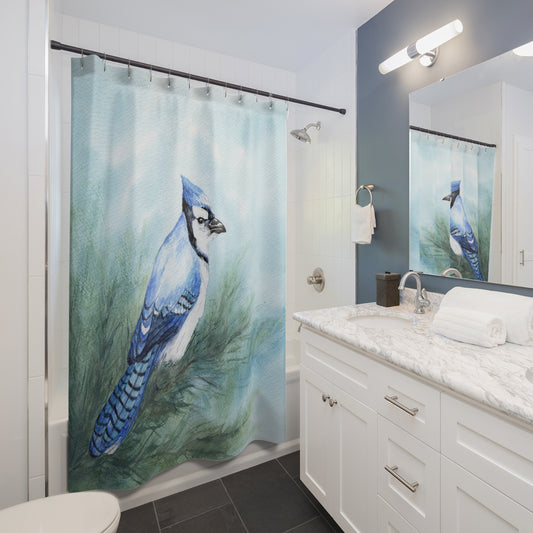 Blue Jay Shower Curtain