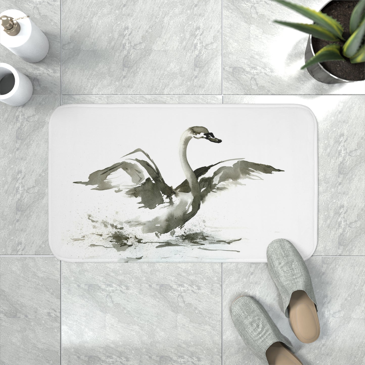 Badematte Schwan