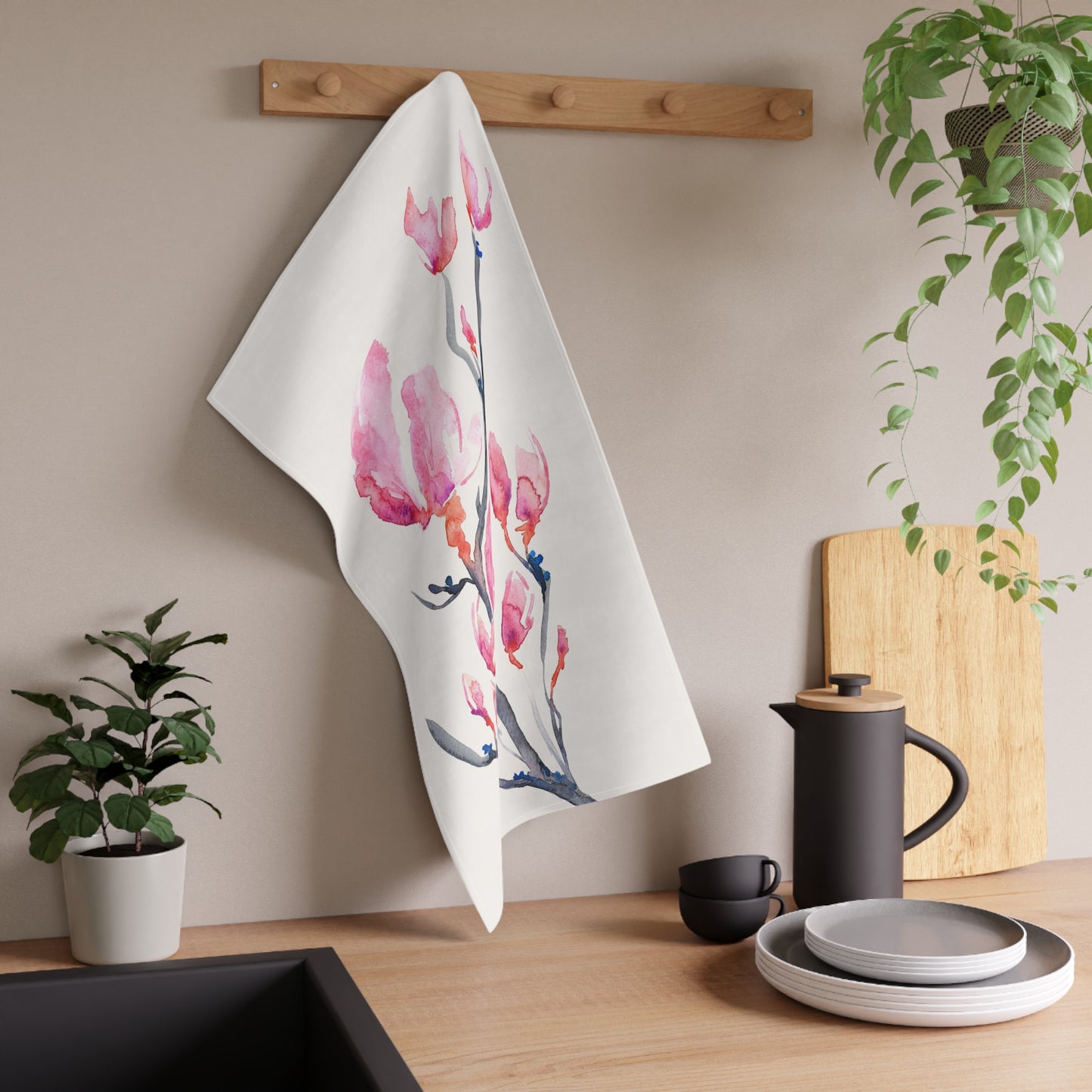 Japanese Magnolia Cotton Tea Towels