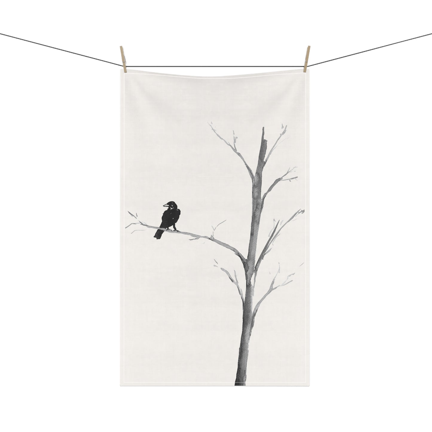 Raven in a Tree Cotton Tea Towels