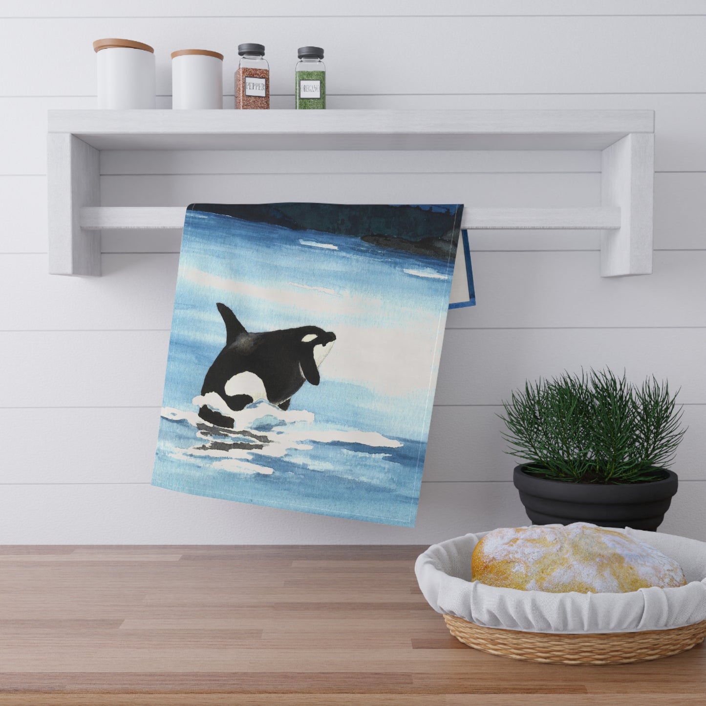 Orca Breach Cotton Tea Towels