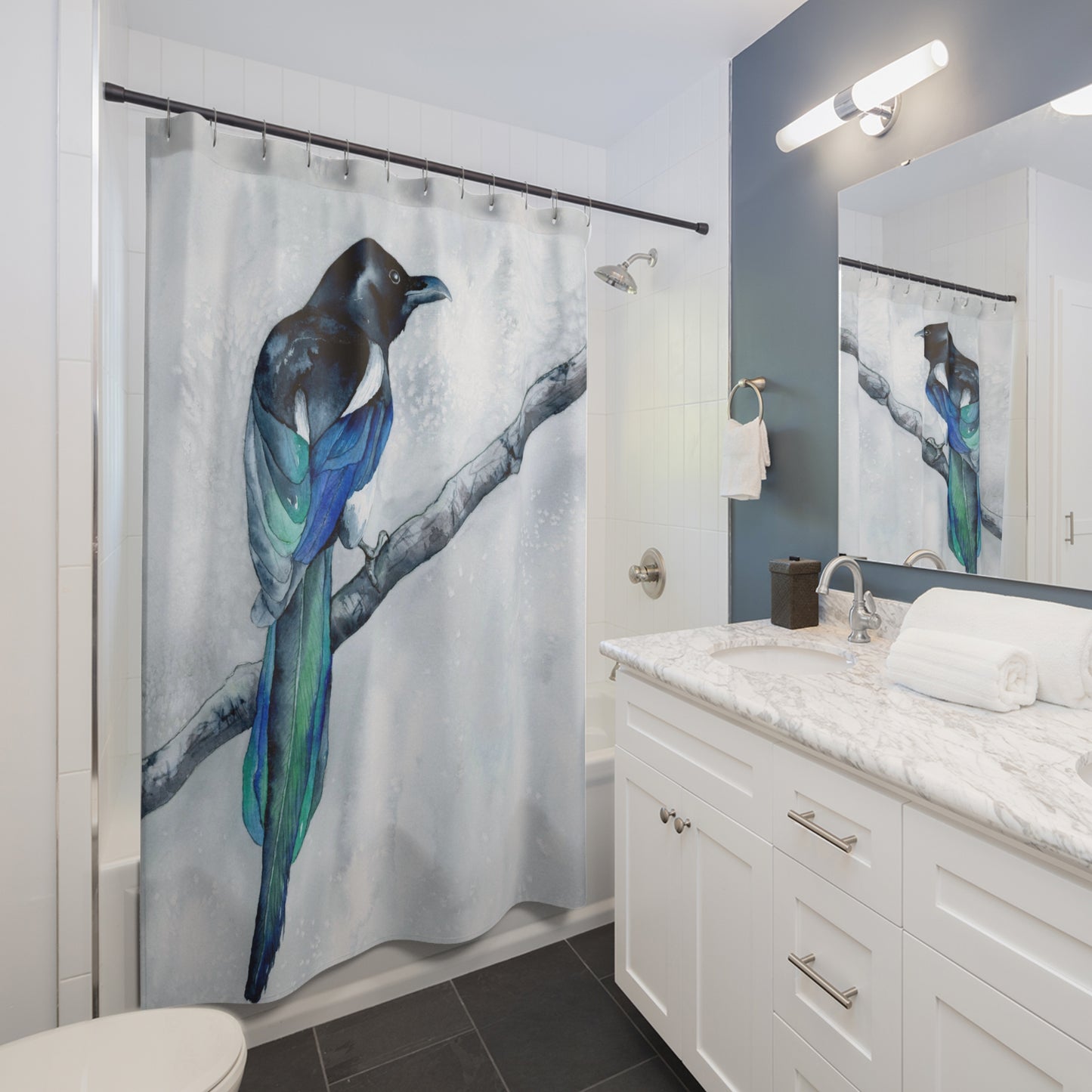 Magpie Shower Curtain