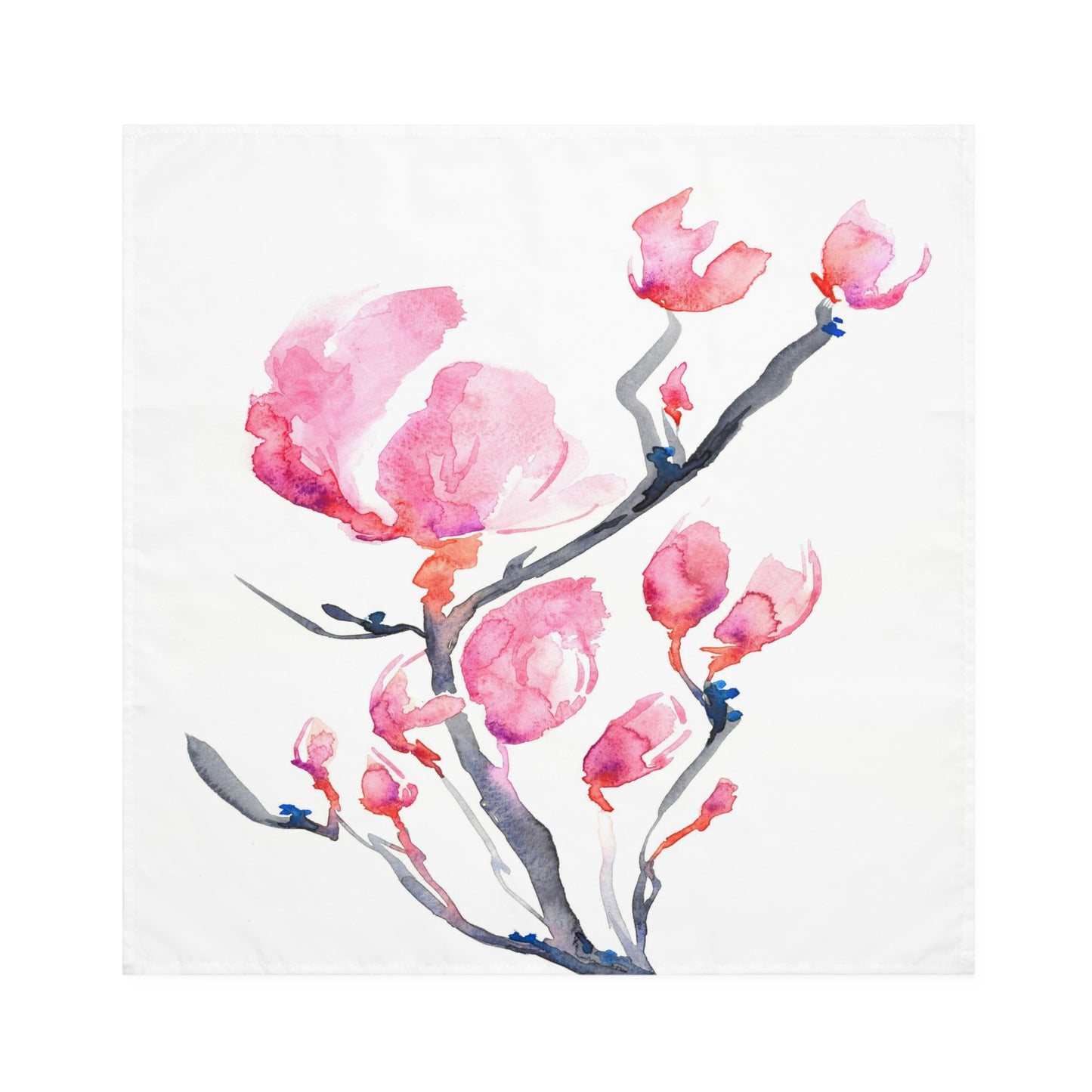 Stoffservietten mit japanischer Magnolien-Motiv