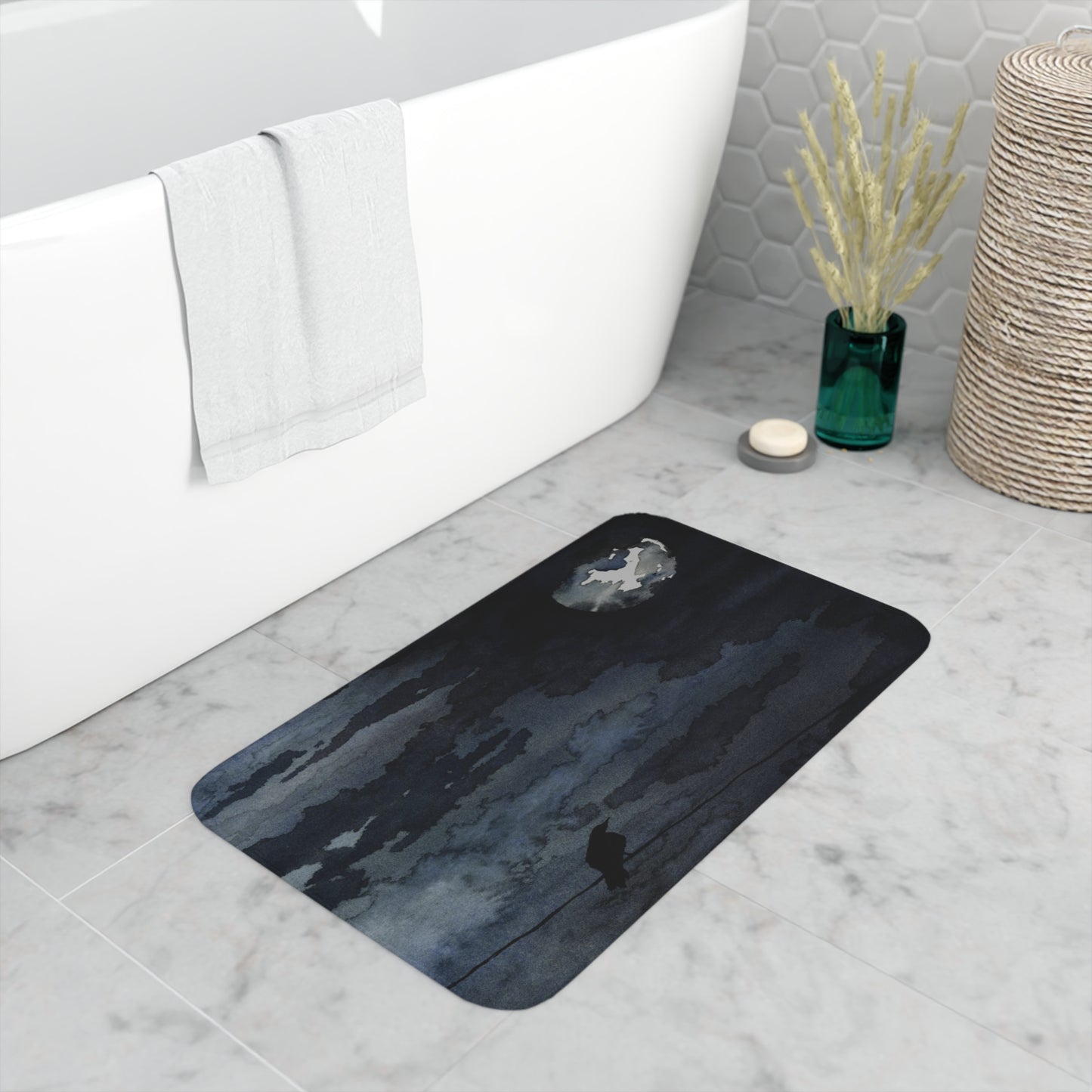 Moonlit Raven Bath Mat