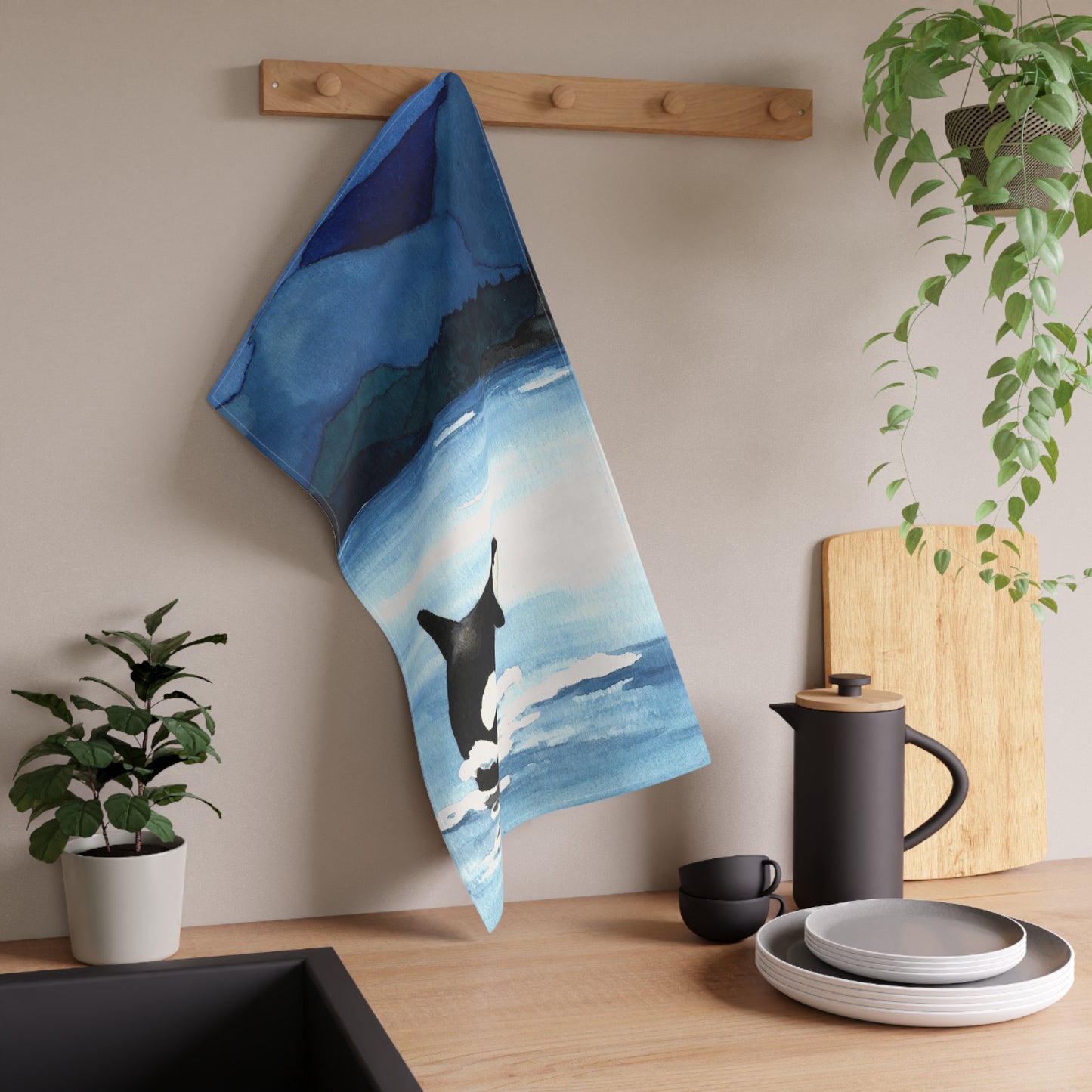 Orca Breach Cotton Tea Towels