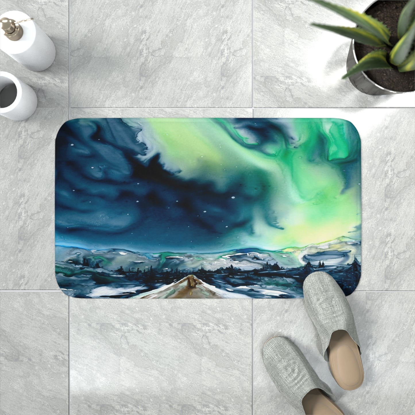 Aurora Borealis Bath Mat