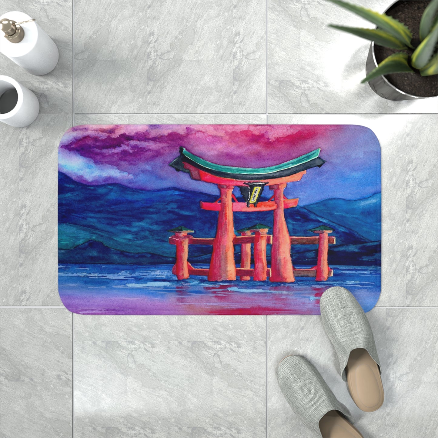 Tori-iru Japanese Shinto Gate Bath Mat