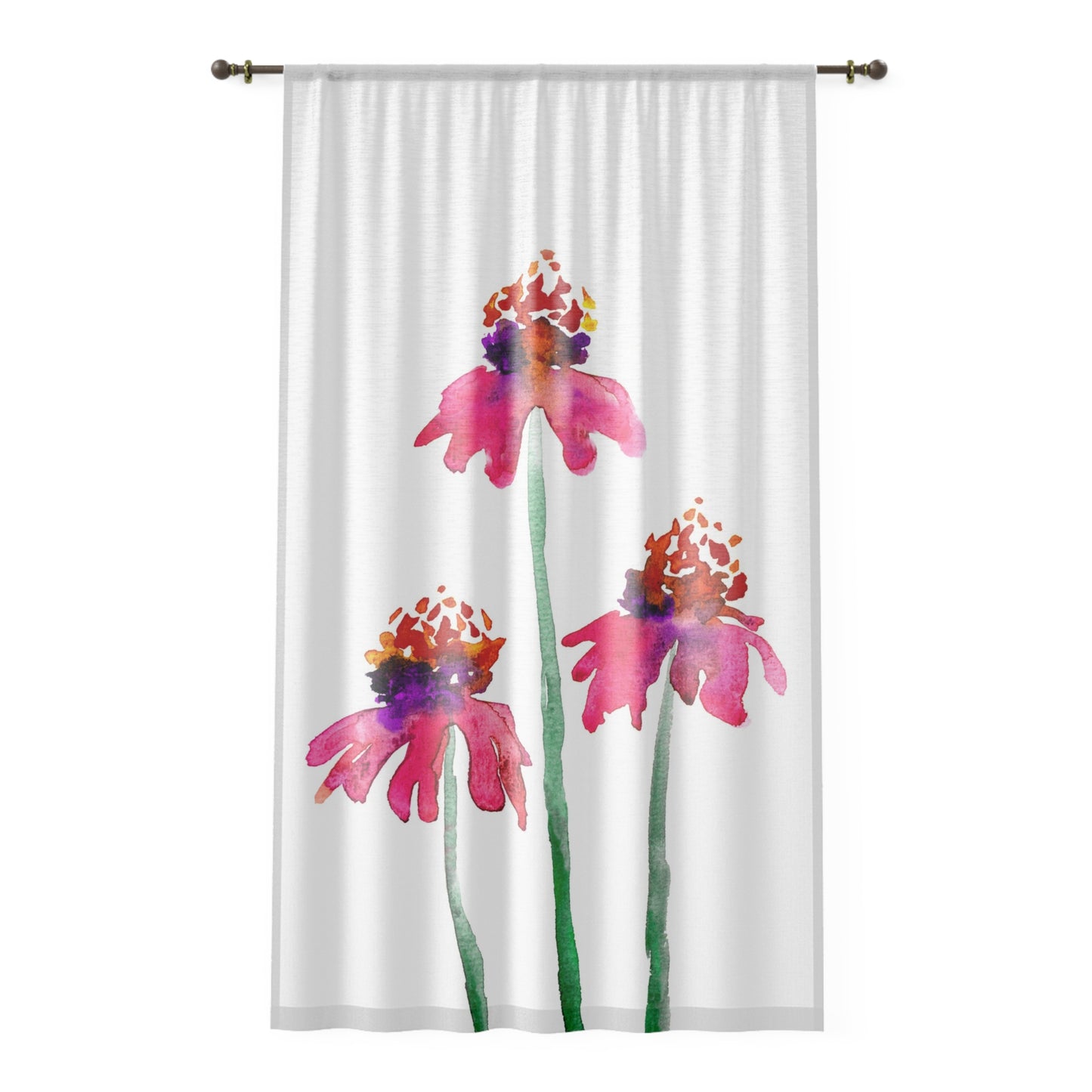 Echinacea Black Out or Sheer Curtains