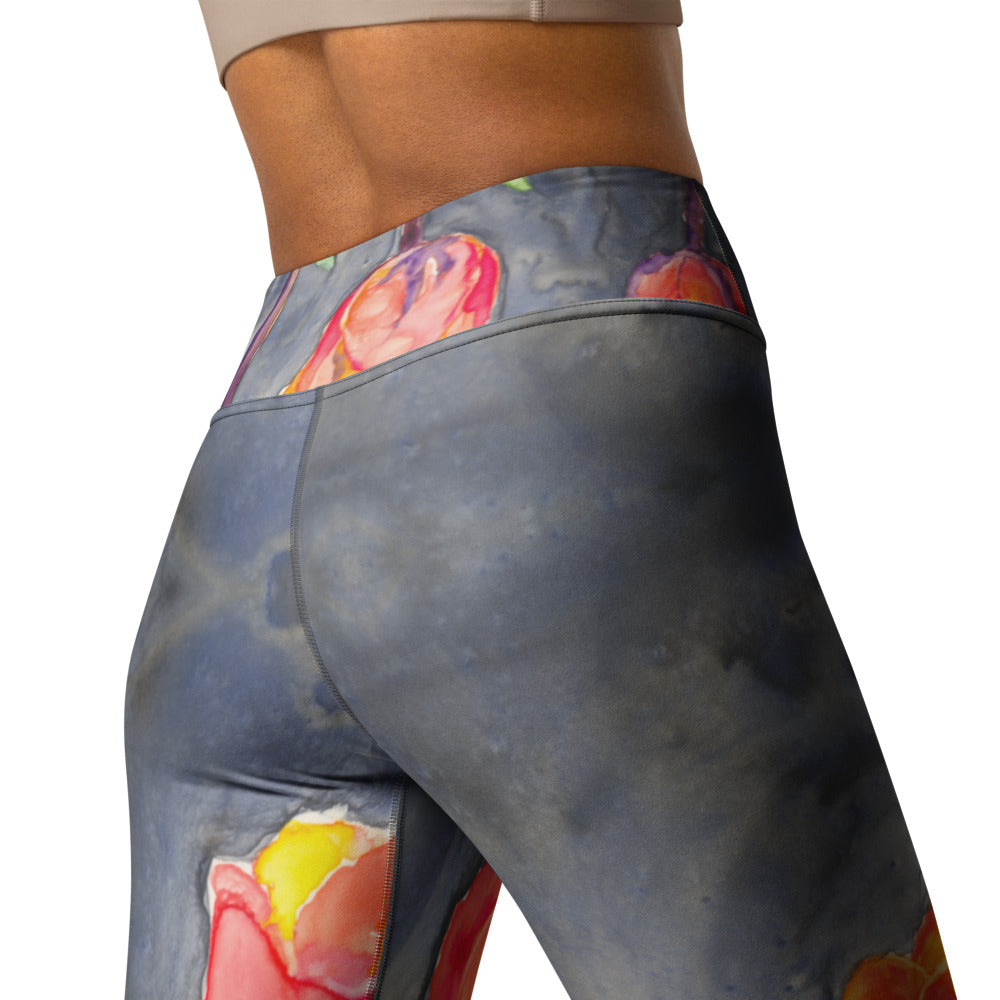 All in a Row Tulips Designer Leggings