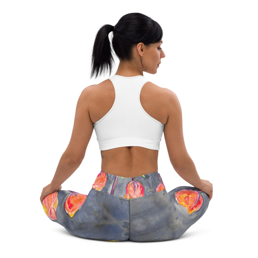 All in a Row Tulips Designer Leggings