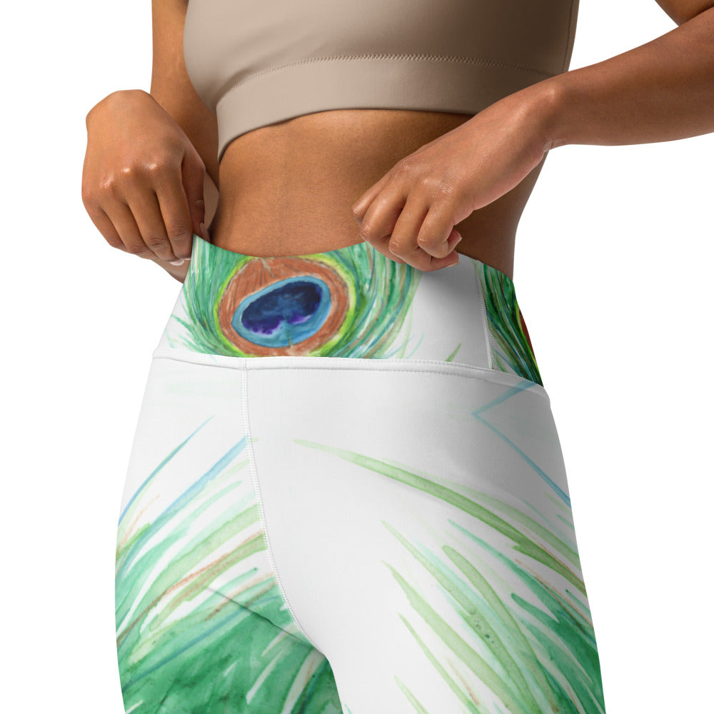 Peacock Feather Designer Leggings
