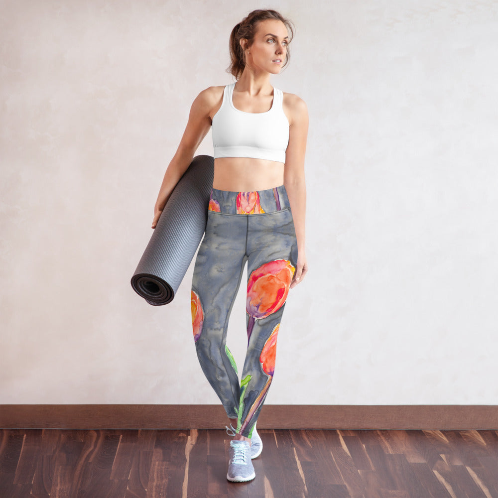 All in a Row Tulips Designer Leggings