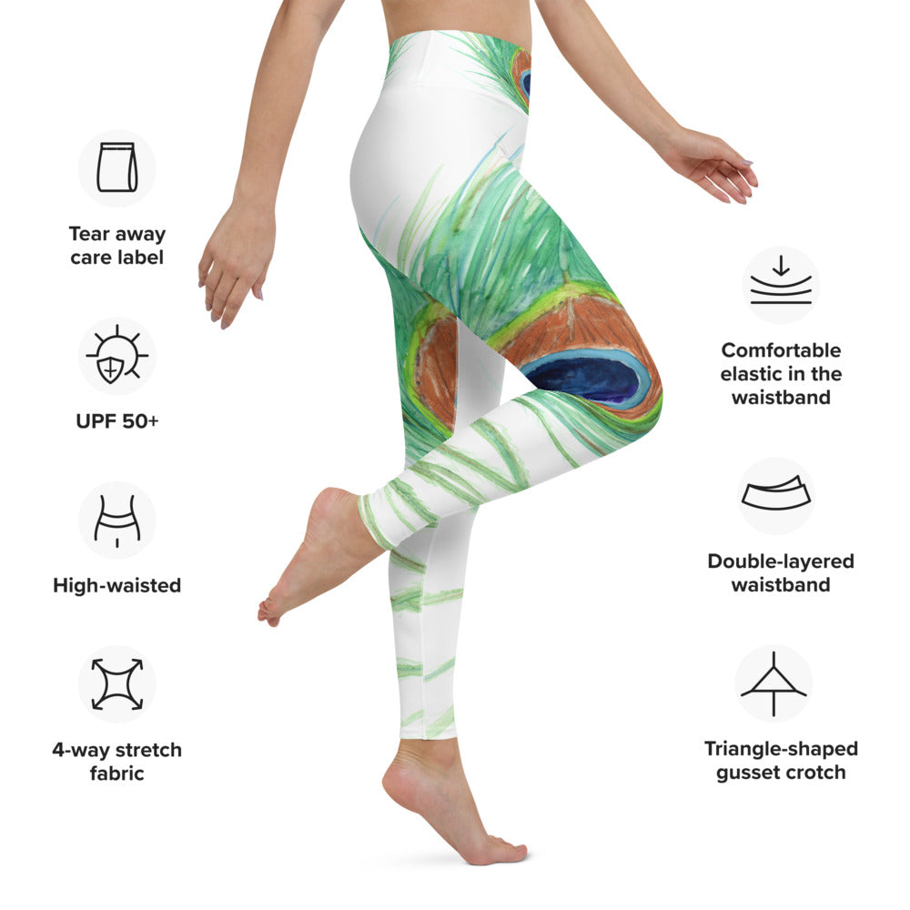 Peacock Feather Designer Leggings