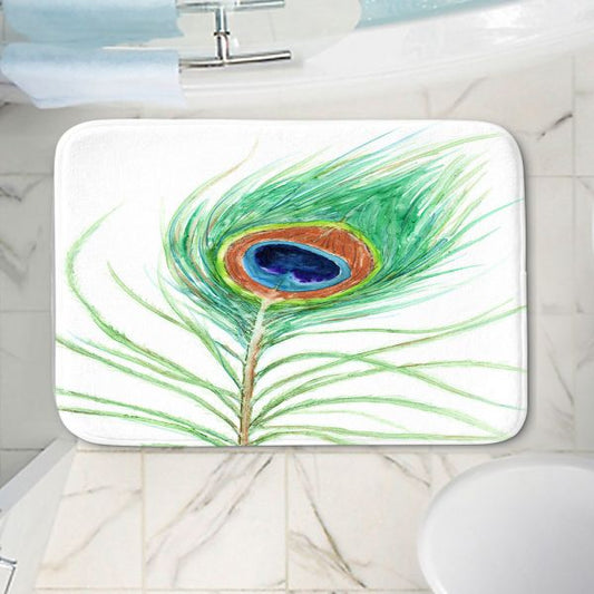 Peacock Feather Bath Mat