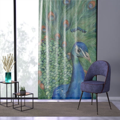 Peacock Black Out or Sheer Curtains