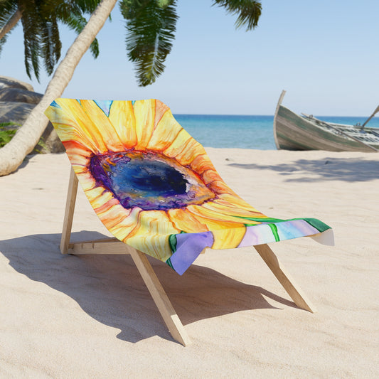 Strandtuch mit Sonnenblumenmotiv