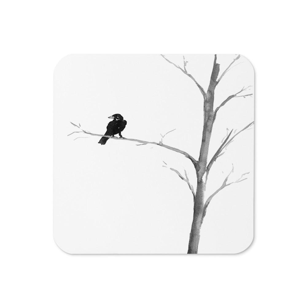 Raven in a Tree Coaster Set