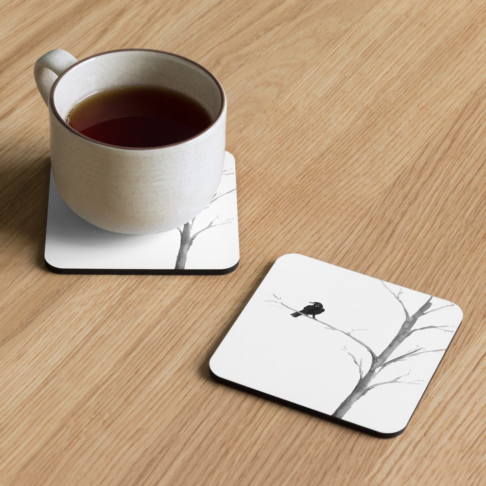 Raven in a Tree Coaster Set