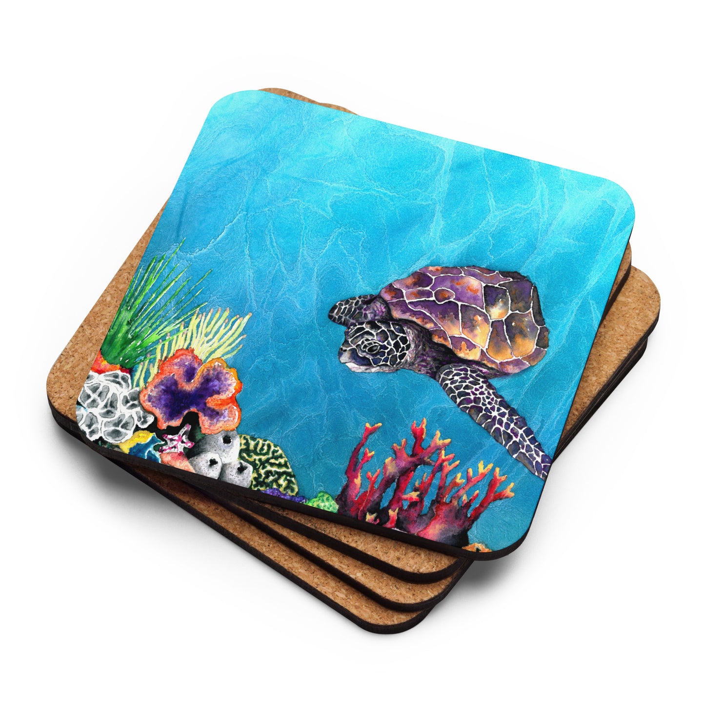 Sea Turtle Coaster Set