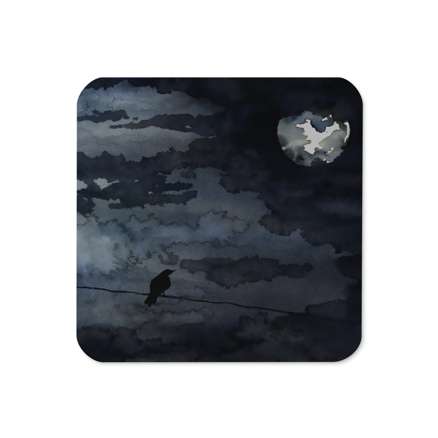 Moonlit Raven Coaster Set
