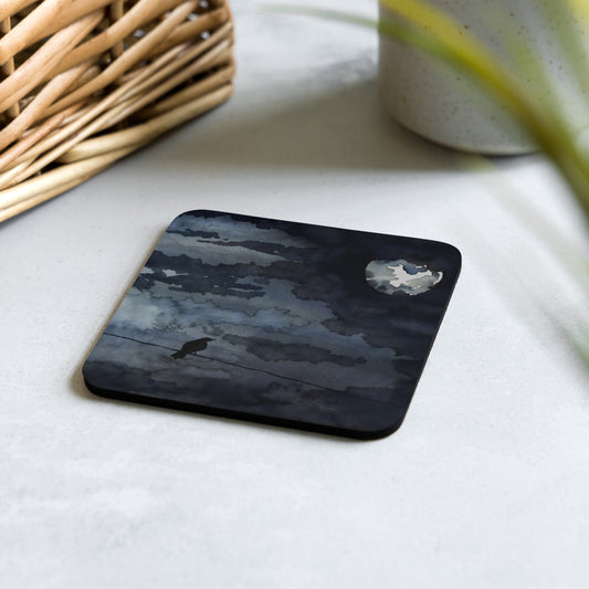 Moonlit Raven Coaster Set