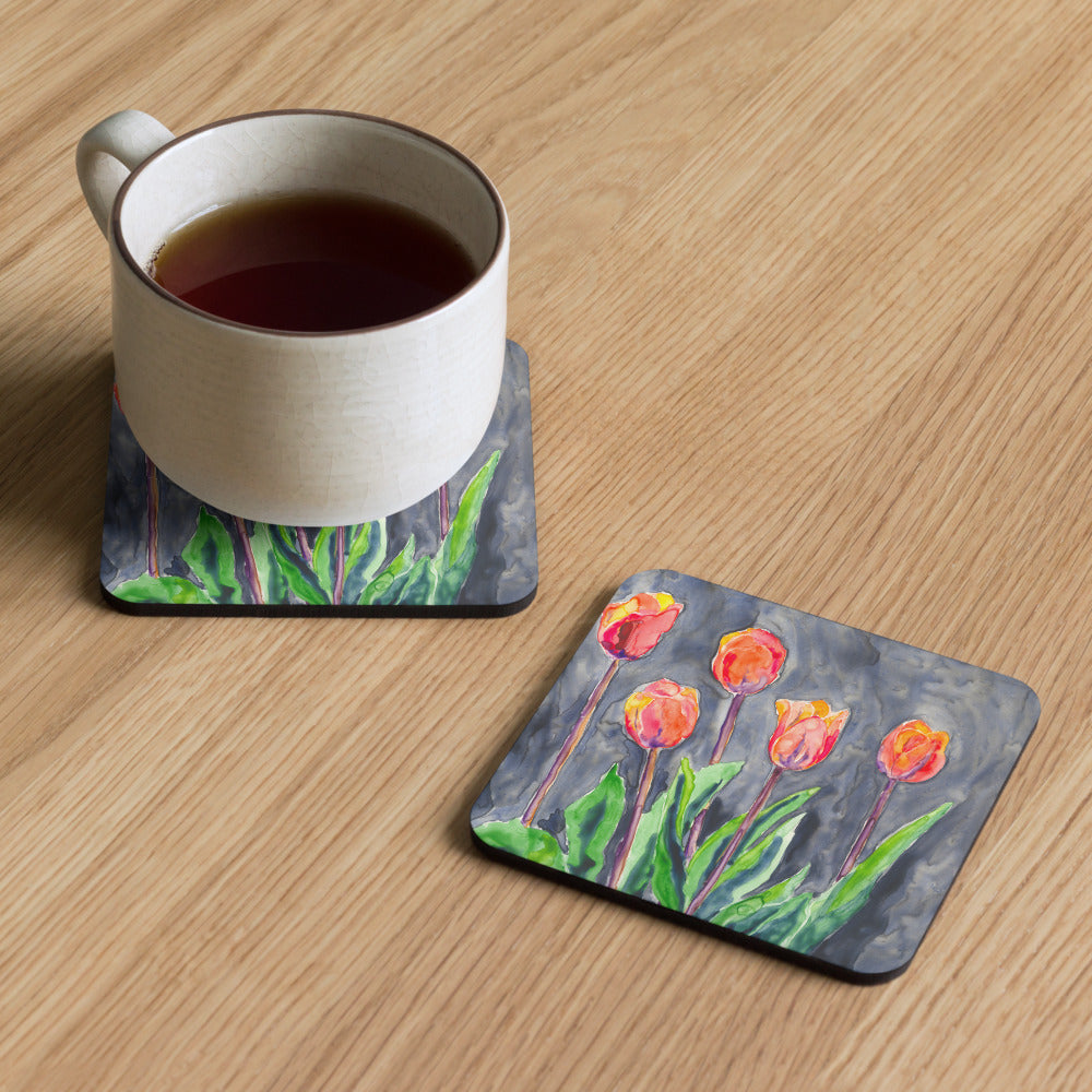 All in a Row Tulips Coaster Set