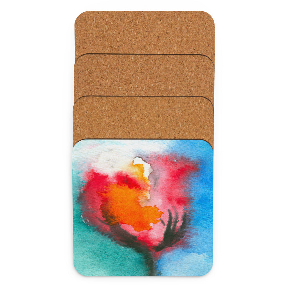 Abstract Tulip Coaster Set