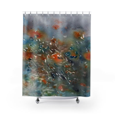 Orange Poppies Shower Curtain