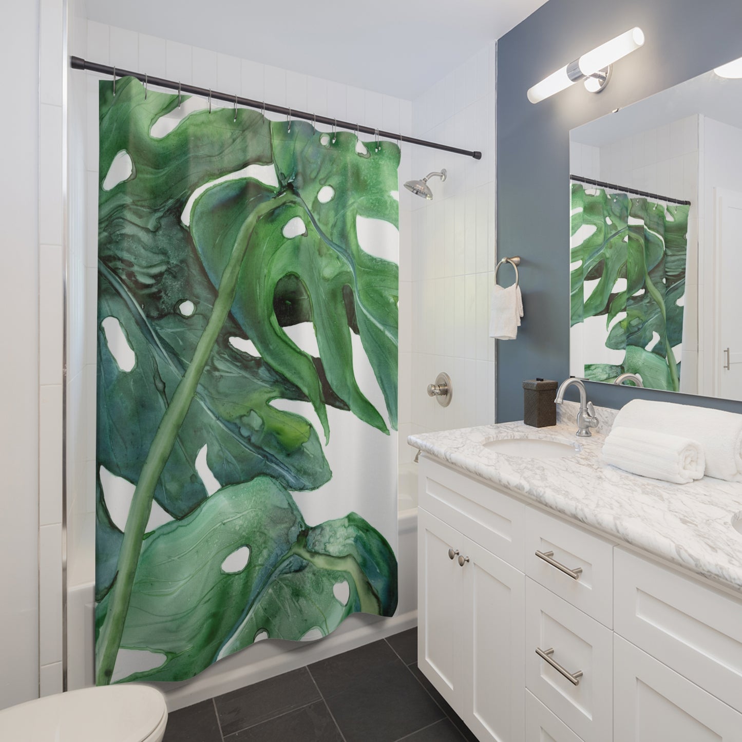 Monstera Shower Curtain