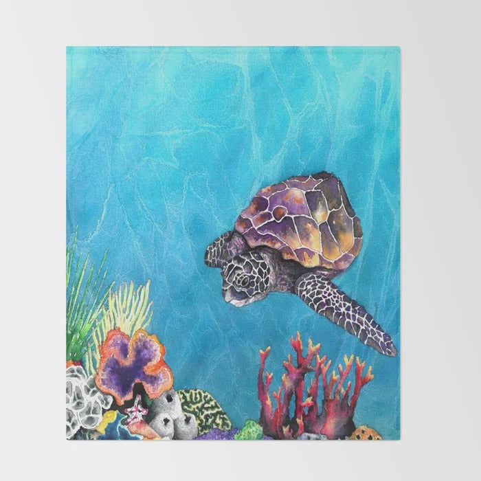 Sea Turtle Fleece Blanket