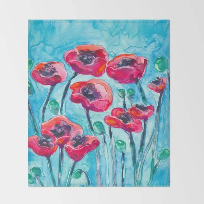 Poppy Sky Fleece Blanket