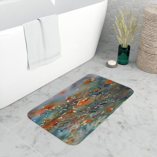 Orange Poppies Bath Mat