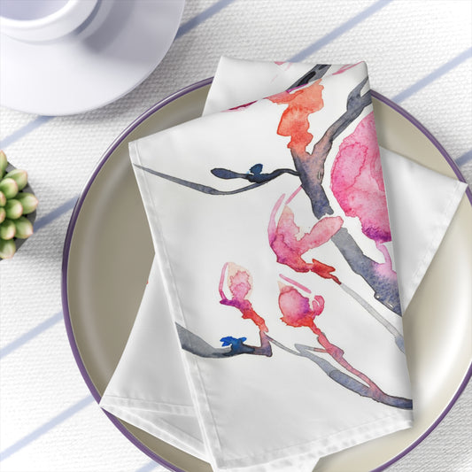 Stoffservietten mit japanischer Magnolien-Motiv