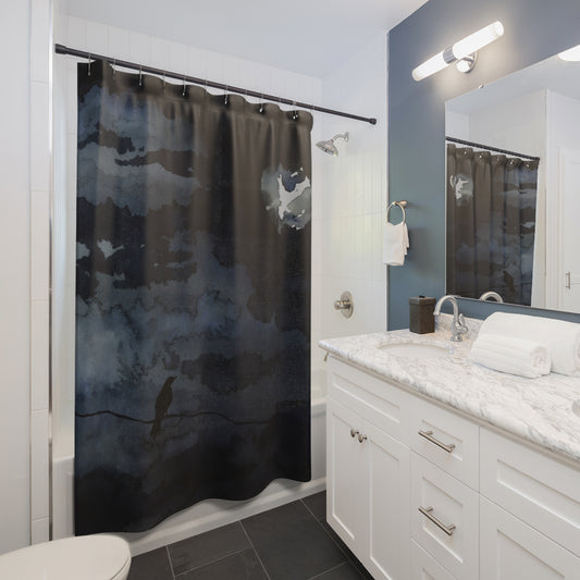 Moonlit Raven Shower Curtain